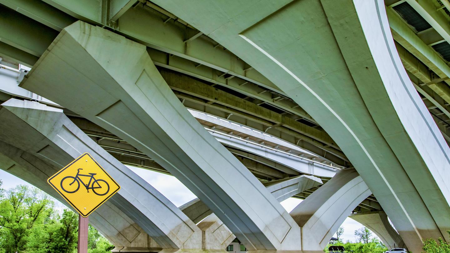 parking lot under Richmond Virginia bridge